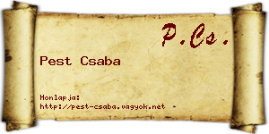 Pest Csaba névjegykártya